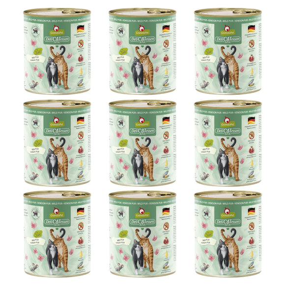 GranataPet DeliCatessen Venison Pur – Grain-Free Wet Cat Food, 6 x 800g Cans