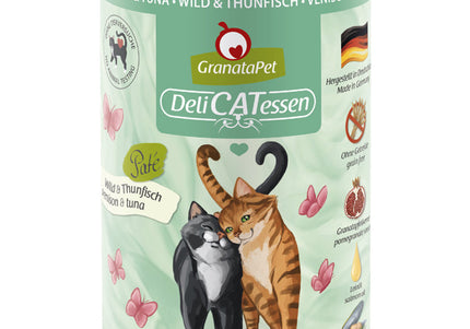 GranataPet DeliCatessen Venison & Tuna Wet Cat Food – Grain-Free, 400g Can