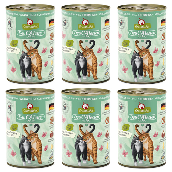 GranataPet DeliCatessen Venison & Tuna – Grain-Free Wet Cat Food, Venison and Tuna, 6x400g