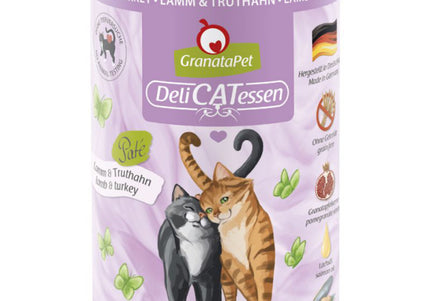 GranataPet DeliCatessen Lamb & Turkey Wet Cat Food – Grain-Free, 400g Can, Premium Protein Blend