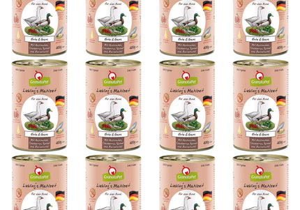 GranataPet Duck & Goose Grain-Free Wet Dog Food – Premium Protein Blend, 12 x 400g Cans