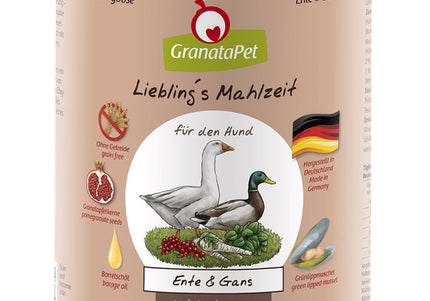 GranataPet Duck & Goose Grain-Free Wet Dog Food – 800g, Premium Protein Recipe