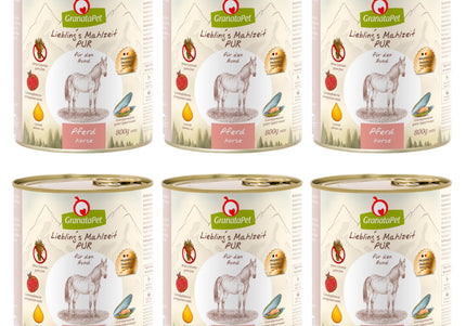 GranataPet Horse Pur Monoprotein Grain-Free Wet Dog Food, Horse Meat, 6x800g – Limited Promotion