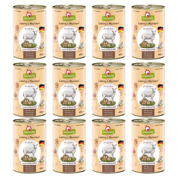 GranataPet Lamb and Potato Grain-Free Wet Dog Food – 12 x 400g, Premium Protein Recipe