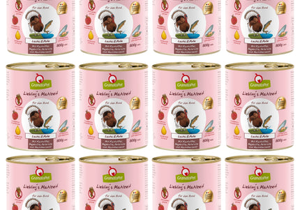 GranataPet Salmon & Turkey Grain-Free Wet Dog Food – Salmon and Turkey Recipe, 12 x 800g Cans