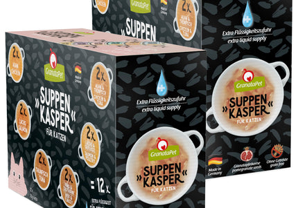 GranataPet Suppenkasper Cat Soup Multipack – Assorted Flavors, 24 x 70g, Nutritious Wet Food