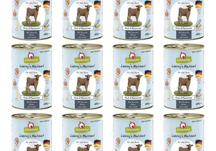 GranataPet Veal & Coney Grain-Free Wet Dog Food – Veal and Rabbit, 12 x 400g Cans