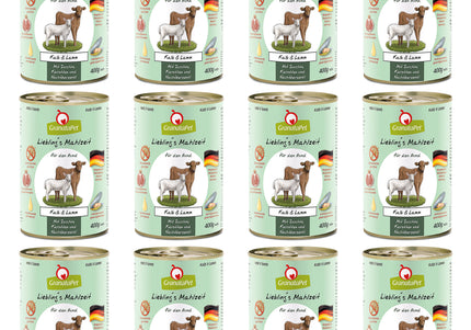 GranataPet Veal & Lamb Grain-Free Wet Dog Food – Premium Protein Blend, 12 x 400g Cans