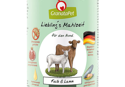 GranataPet Veal & Lamb Grain-Free Wet Dog Food – High-Protein, 400g Can