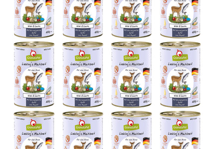 GranataPet Venison Salmon Grain-Free Wet Dog Food – Premium Venison and Salmon Recipe, 12x400g Cans