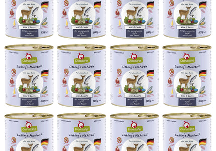 GranataPet Venison Salmon Grain-Free Wet Dog Food – Premium Venison and Salmon Recipe, 12 x 800g Cans