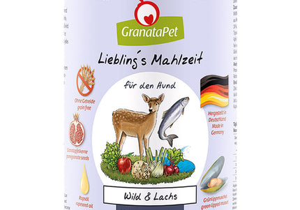 GranataPet Venison Salmon Grain-Free Wet Dog Food – Premium Protein Blend, 400g Can