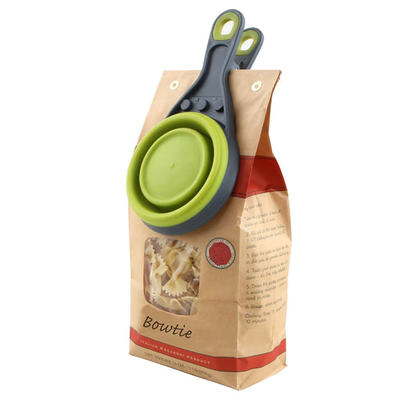 Dexas Collapsible KlipScoop 3in1 Small 118ml – Foldable Food Scoop with Bag Clip, Fuchsia