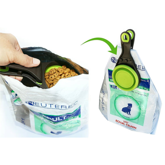 Dexas Collapsible KlipScoop 3in1 Small 118ml – Foldable Food Scoop with Bag Clip, Fuchsia