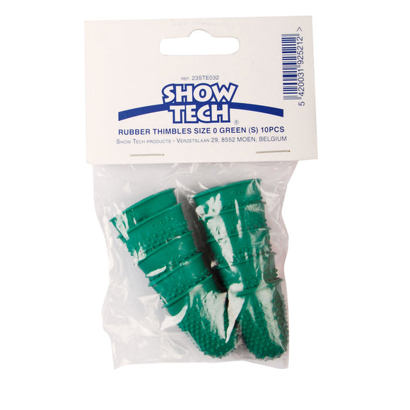 Rubber Trimming Finger Cots Size S Green – Non-Slip Grip, 10 Pack