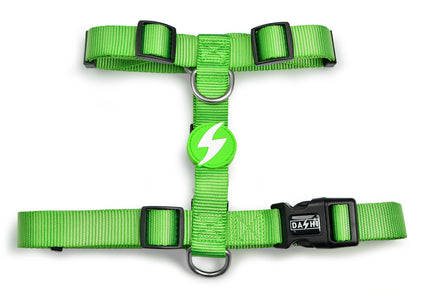 Dashi Solid Back Harness Green – Adjustable Guard Dog Harness, Medium Size, Durable Design