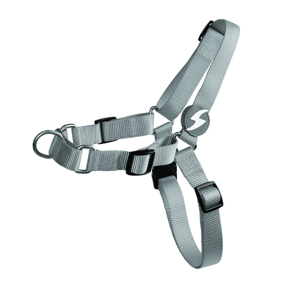 Dashi Solid Front Harness Grey – Norwegian No-Pull Dog Harness, Adjustable, Large Size