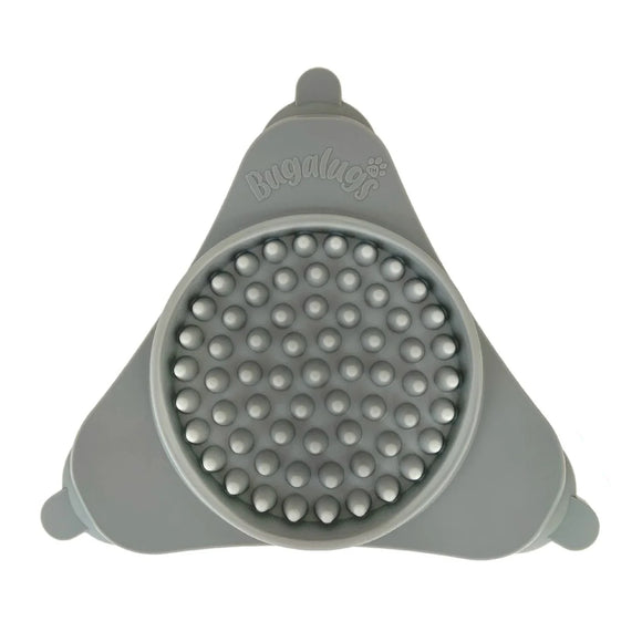 Bugalugs Triangle Lick Pad – Small Black Silicone Licking Mat, Calming and Easy-Clean Design