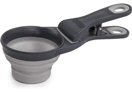Dexas Collapsible KlipScoop 3in1 Large 473ml – Foldable Food Scoop with Bag Clip, Purple