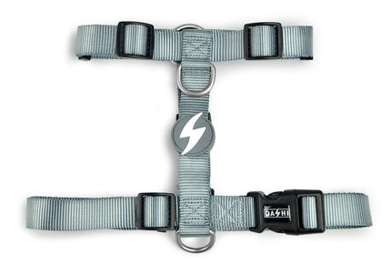 Dashi Solid Back Harness Grey – Adjustable Guard Dog Harness, Lightweight and Secure Fit, XS Size