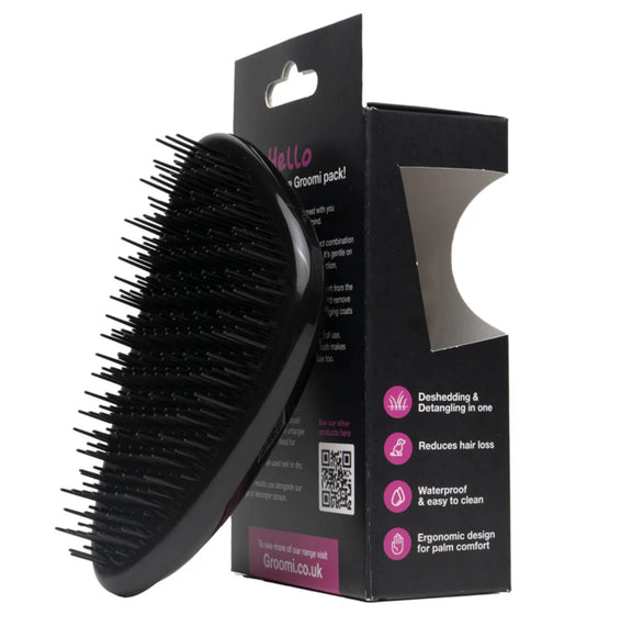 Groomi Knot Buster Brush – Ergonomic Detangling Tool with Undercoat Removal Feature