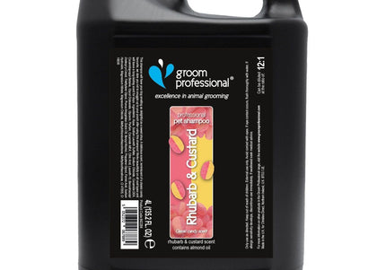 Groom Professional Rhubarb & Custard Shampoo – Moisturizing Formula with Rhubarb Pie Scent, 4L
