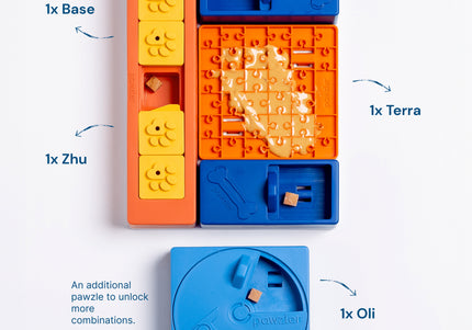 Pawzler Interactive Dog Puzzle Beginner Set – Modular 6-Piece Enrichment Toy, Engaging Design