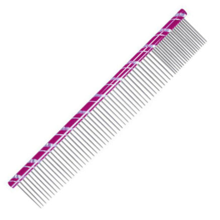 Chadog Metal Grooming Comb 20cm – Mixed Teeth 80/20, Burgundy, Four Color Options