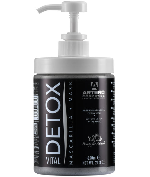 Artero Detox Vital Mask 650ml – Cleansing Grooming Mask with Activated Carbon, Deep Purifying Formula
