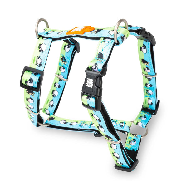 Max&Molly H-Harness Black Sheep – Colorful Adjustable Harness, Large Size, Comfortable Design