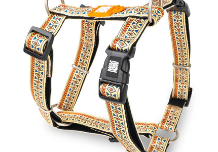 Max&Molly Ethnic H-Harness – Colorful Adjustable Design, Medium Size, Comfortable Fit