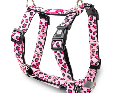 Max&Molly Leopard Pink H-Harness – Adjustable Colorful Design, Medium Size