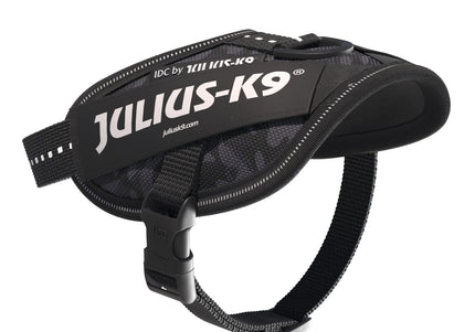 Julius-K9 IDC Powerharness Night Camo – Reflective Black Camouflage Harness, Mini Size