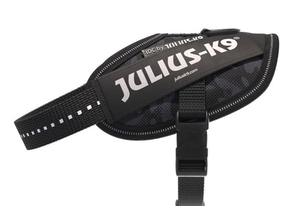 Julius-K9 IDC Powerharness Night Camo – Reflective Black Camouflage Harness, Mini Size