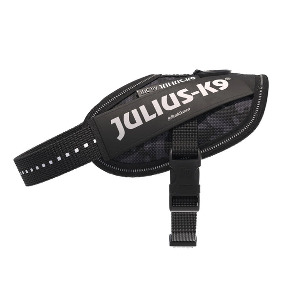 Julius-K9 IDC Powerharness Night Camo – Reflective Black Camouflage Harness, Mini Size