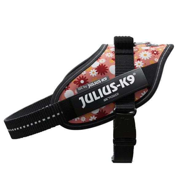 Julius-K9 IDC Powerharness Pink Flowers – Top Quality Floral Pattern Harness, Size 2