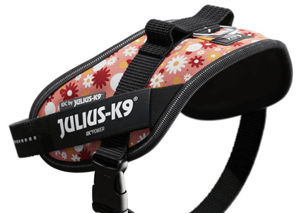 Julius-K9 IDC Powerharness Pink Flowers – Top Quality Floral Pattern Harness, Size 2