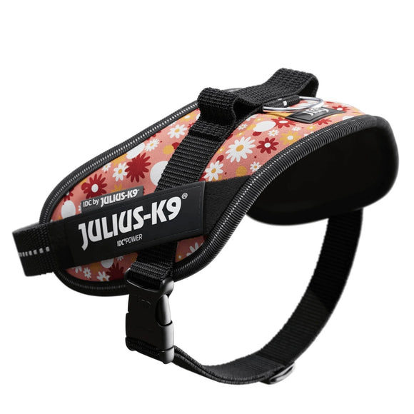 Julius-K9 IDC Powerharness Pink Flowers – Top Quality Floral Pattern Harness, Size 2