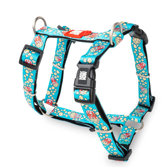 Max&Molly Popcorn H-Harness – Colorful Adjustable Large Harness, Comfortable Fit