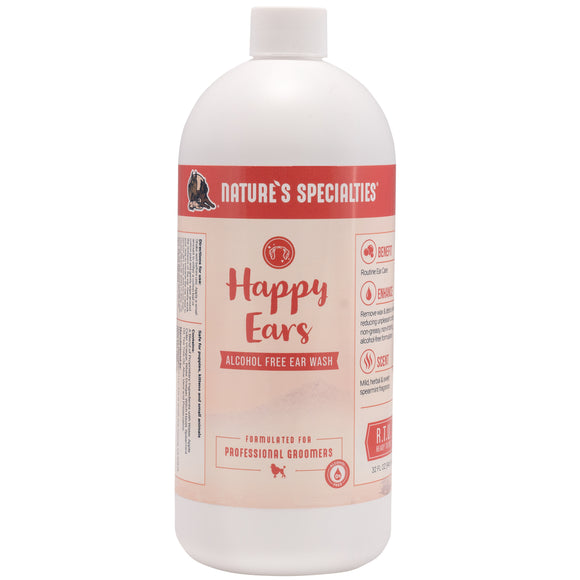 Nature's Specialties Happy Ears Alcohol-Free Ear Cleaner 946ml – Gentle, Fast-Acting Formula