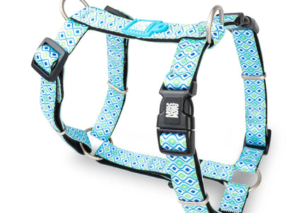 Max&Molly Retro Blue H-Harness – Colorful Adjustable Large Harness, Comfortable Design