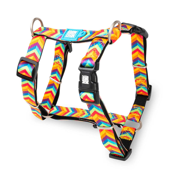 Max&Molly Summertime H-Harness – Colorful Adjustable Dog and Puppy Harness, Size Large