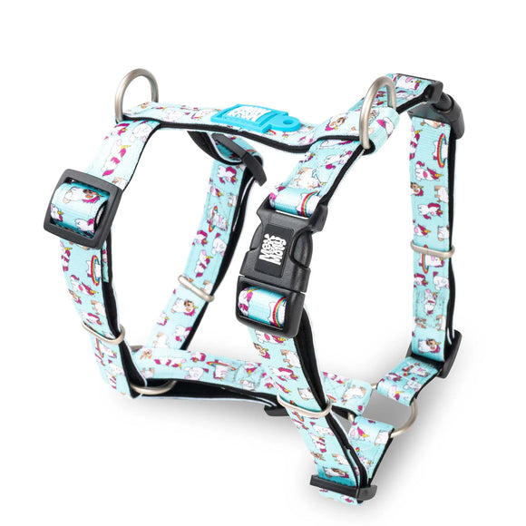 Max&Molly H-Harness Unicorn – Colorful Adjustable Harness, Medium Size, Comfortable Fit