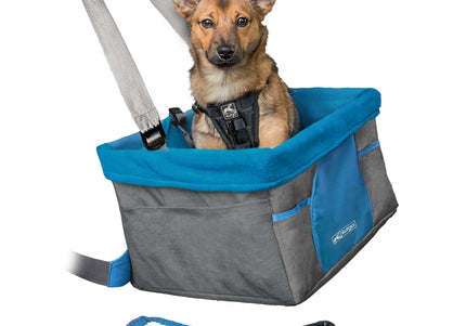 Kurgo Heather Booster Seat – Elevated Dog Car Seat with Secure Straps and Soft Lining