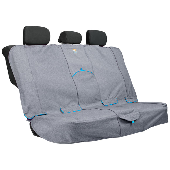 Kurgo Heather Bench Seat Cover – Waterproof Gray Car Protector, Durable and Easy to Clean