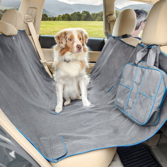 Kurgo Heather Hammock Car Seat Cover – Durable Gray Back Seat Protector, Water-Resistant Design