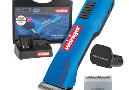 Heiniger Saphir Vet Cordless Clipper – Professional Grooming Tool with No. 40 Blade, One Battery