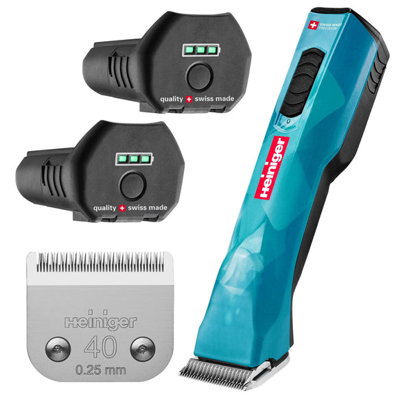 Heiniger Opal 2-Speed Brushless Clipper – Cordless Professional Grooming Tool with No. 40 Blade and Carrying Case, Two Batteries Included