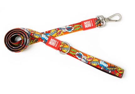 Max&Molly Short Leash Heroes – Colorful Cartoon City Pattern, 120cm, Small Size