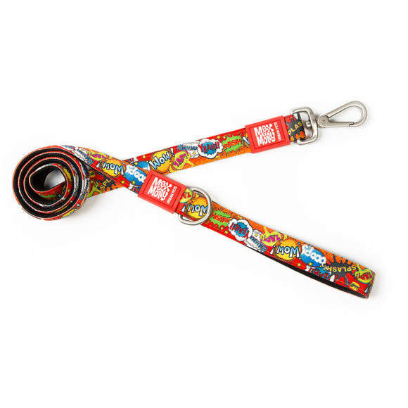 Max&Molly Short Leash Heroes – Colorful Cartoon City Pattern, 120cm, Small Size